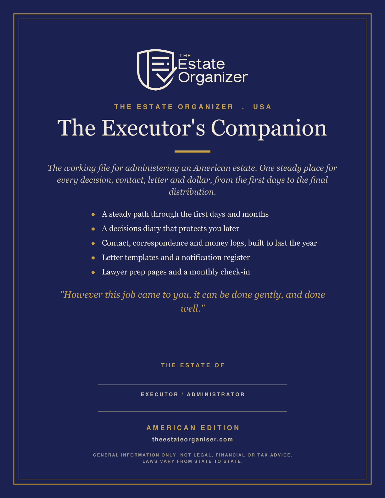 The Executor&rsquo;s Companion, American Edition cover